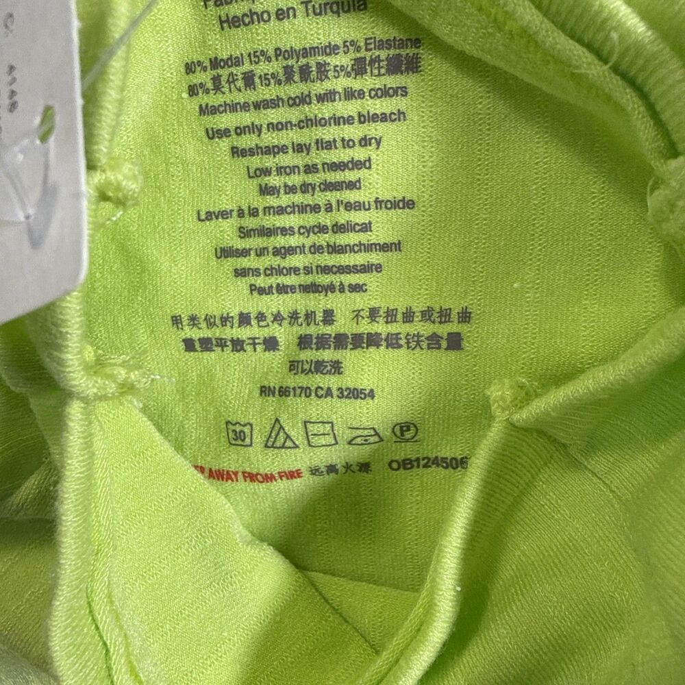 Anthropologie NWT Whitley Mock Neck Top XS Lime Green Modal Stretch $48 Retail - Picture 5 of 10
